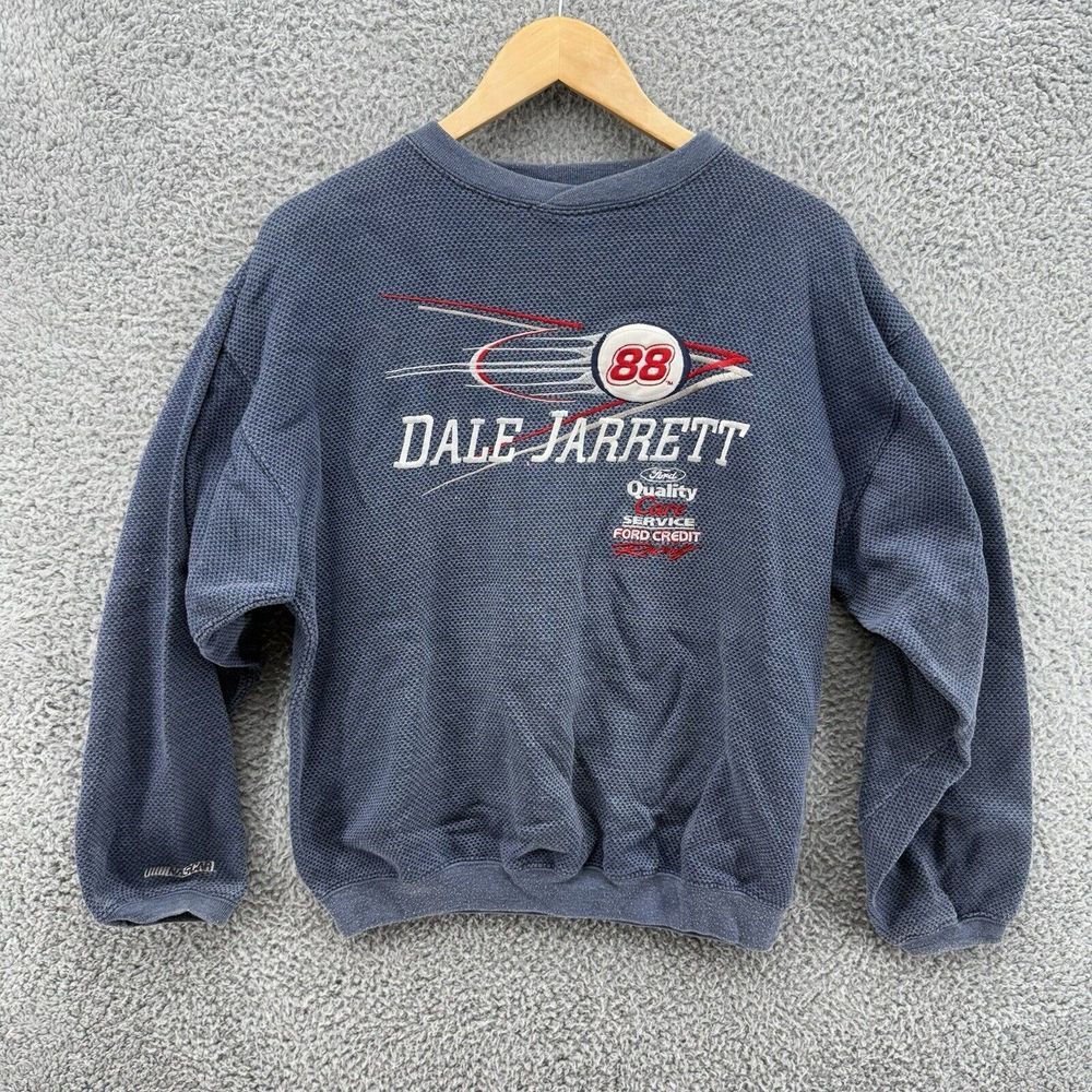 Chase‎ Authentics VTG Dale Jarrett #88 Blue Crewneck Knit Sweatshirt Mens Size M